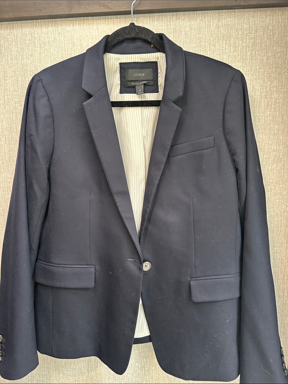 J. Crew women’s regent Dark Navy Single-Button Blazer wool